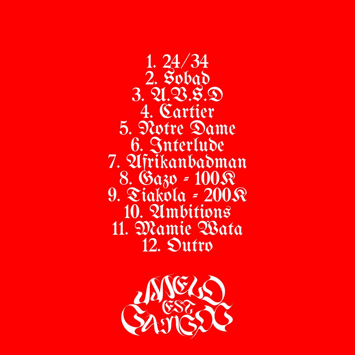 ALBUM COMMUN <a href="/Tiakola_Meloo/">Tiakola</a> x <a href="/GazoMlg/">GAZO 🚫🎮</a> 01/12
MLGX x Corteiz demain 9h
« LA MELO EST GANGX »
#mlgx