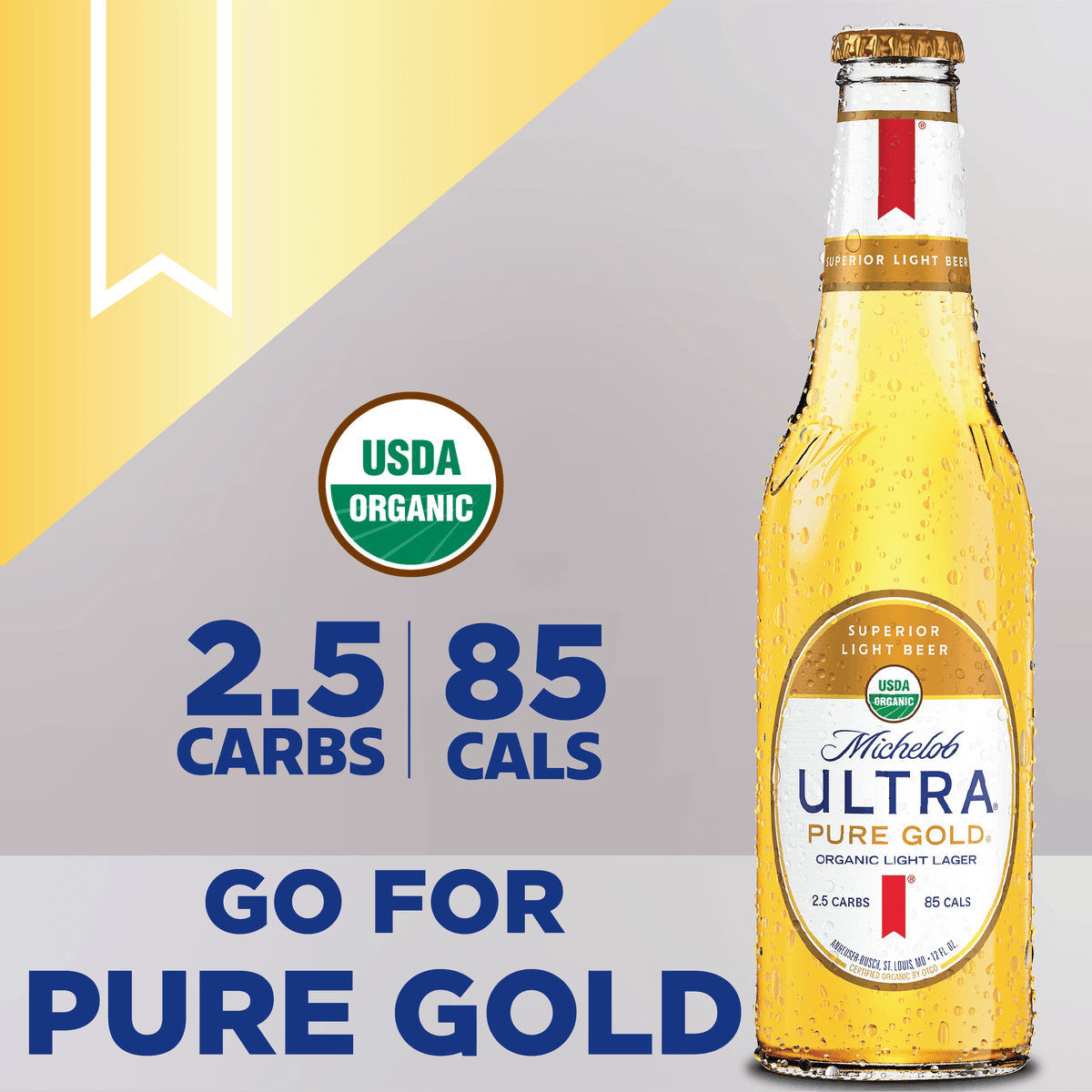 Embrace the Pure Gold Lifestyle. Michelob Ultra Pure Gold is crafted with organic grains and features 85 calories per serving. It's a beverage that not only tantalizes your taste buds but also keeps you feeling your best.
#PureGold #OrganicGoodness