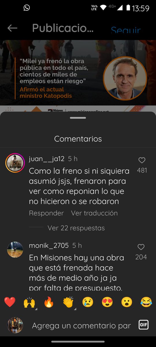 AnthoGaelMayol's tweet photo. @JMilei Che, campeón, en mí provincia, Misiones hay un medio oficialista de Komunikación que ya está informando que paraste la obra pública, ya asumiste y no me enteré? @misionesonline https://t.co/2wvw2nXxTl