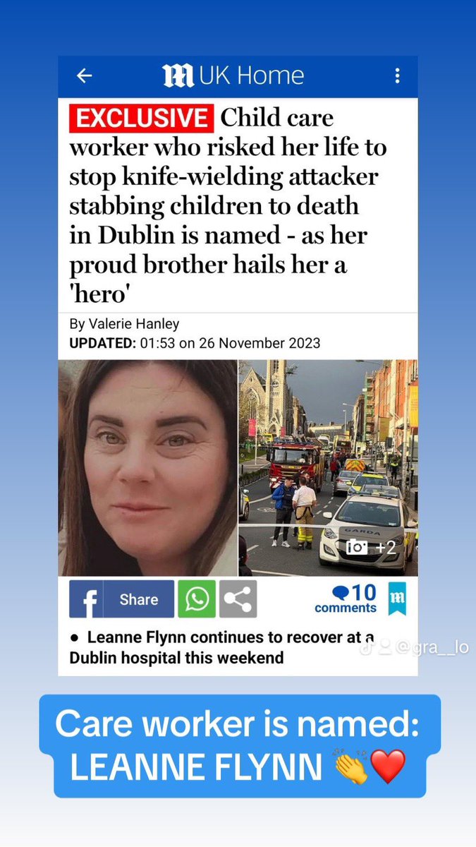 gm_elinor's tweet photo. Her name is LEANNE FLYNN. She’s a goddamn Angel. #DublinRiots https://t.co/0oL0jbTk5x