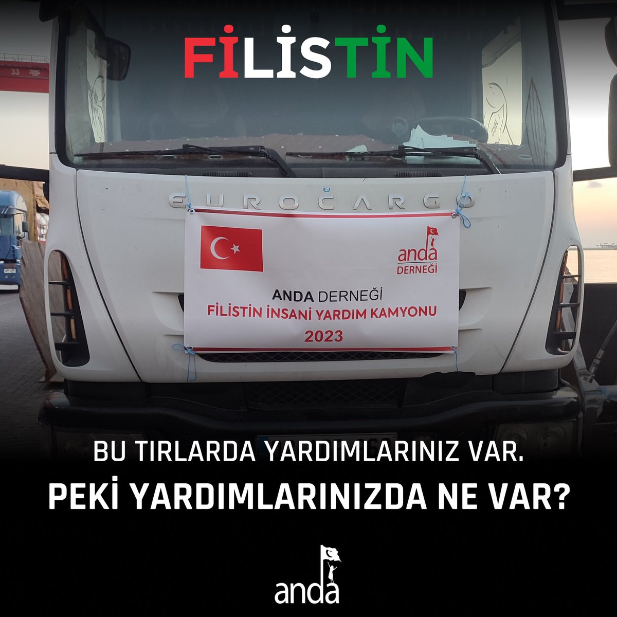 andadernegi's tweet photo. FİLİSTİN için YARDIM VAKTİ 🇵🇸🇹🇷

ANDA Derneği olarak; gıda, hijyen malzemeleri ve medikal malzemeler, çocuk bezi, çocuk maması, çocuk bisküvisi ve oyuncaklardan oluşan 4 adet insani yardım tırımızı; AFAD koordinesinde Mersin Limanı’na ulaştırdık.

#anda #andaderneği #filistin #palestine #help #helppalestine #🇵🇸 #yardım #bağış #prayforpalestine #gazze