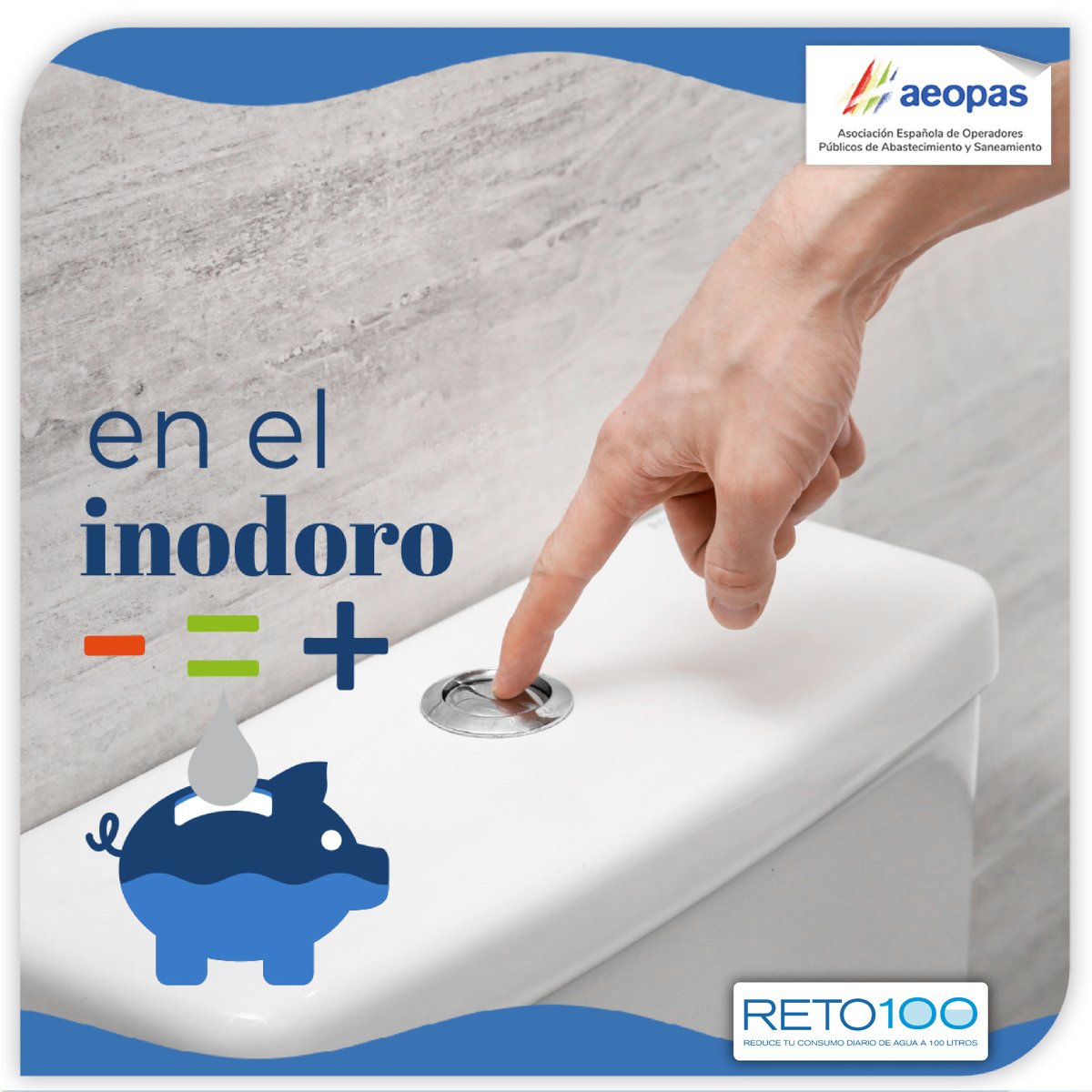 Reto100_Cadiz's tweet photo. 💧 ¡Menos es más en el inodoro! 🚽
💙Desmonta la cisterna del WC y coloca en su interior una botella con agua. Ahorrarás en cada descarga la misma cantidad de agua que tiene la botella. ¡Así de sencillo! 🌱
Únete al #Reto100_Cadiz.
¡Cuidemos juntos el agua juntos!💦 https://t.co/6AFMJAiqYN