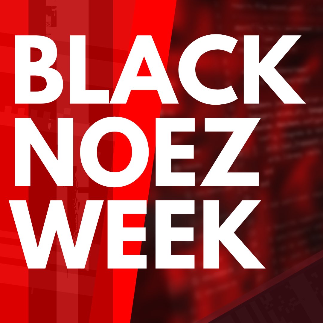 Have you heard about our BLACK NOEZ WEEK deal? 🔥

Get a #traffic #flat rate for a noez #server of your choice for just one euro per month 🚀

It doesn't get any cheaper than this.

All info at noez.de/blacknoezweek