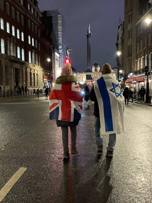 On our way home. 105,000 people in solidarity with British Jews against antisemitism. Bear in mind there are 290,000 Jews in Britain, an incredible turnout! #MarchAgainstAntisemitism