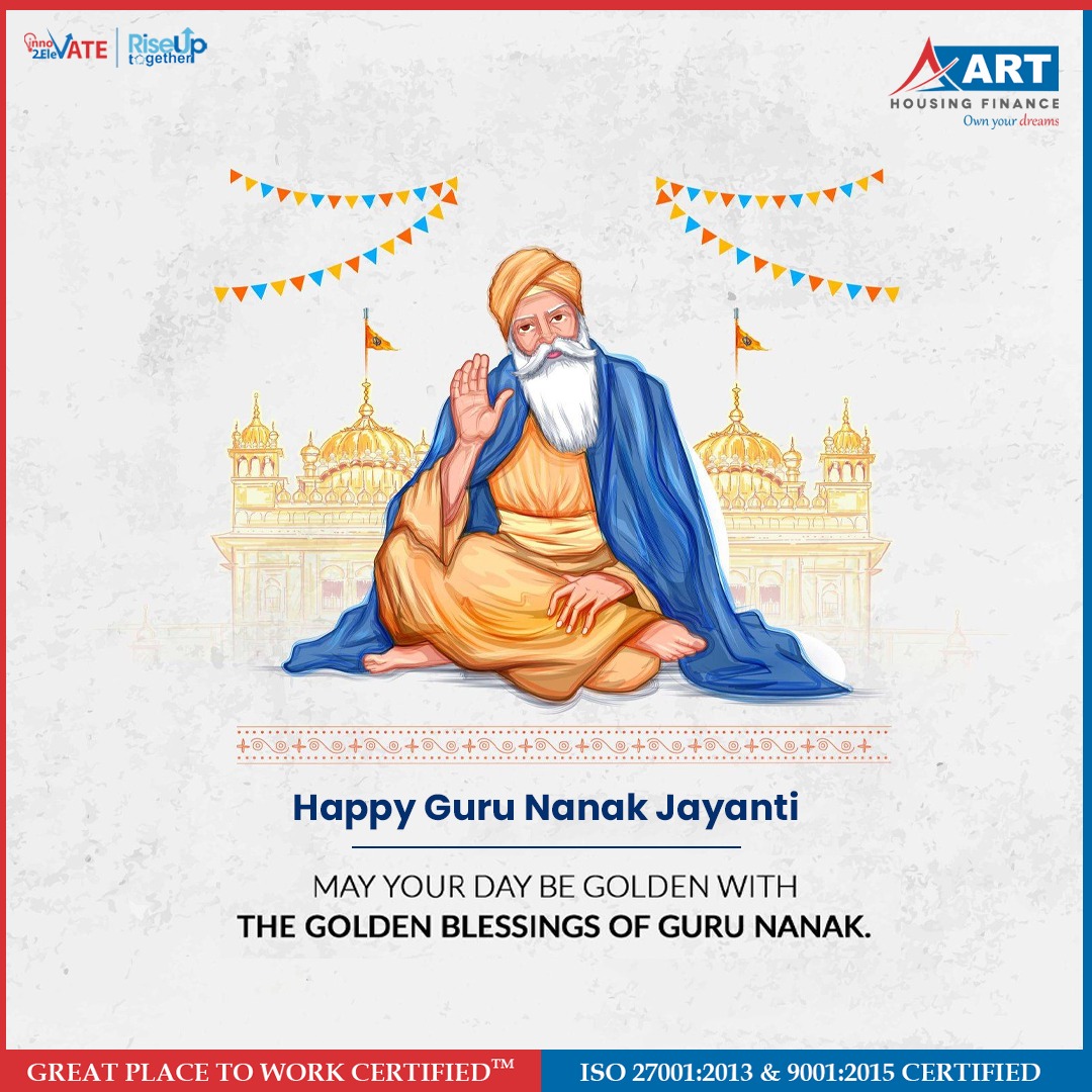 Marking the divine journey of Gurunanak Ji on Gurunanak Jayanti. May his teachings of selfless service and compassion inspire our lives. 🙏
-
#GurunanakJayanti #GuruNanakTeachings #DivineHarmony #BlessingsOfWaheguru #EternalLove #GuruNanakLegacy #AHF #ARTHousingFinance