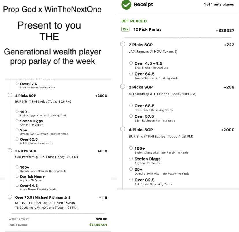 NFLPropGod's tweet photo. All it takes is 1! @WinTheNextOne https://t.co/SHmFHTTG4e