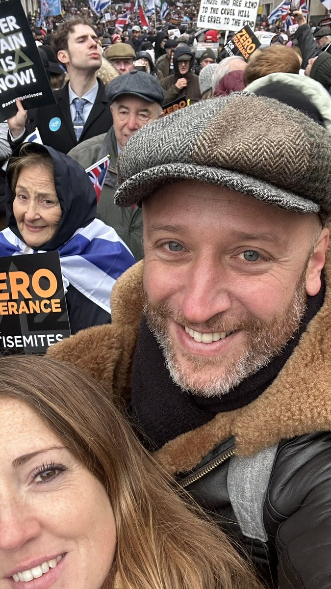 A few reflections on the march against antisemitism today, the biggest since the Battle of Cable Street. There was not a single masked face; not a single act of intimidation or vandalism; not a single call for death or genocide; not a single desecration of our monuments or