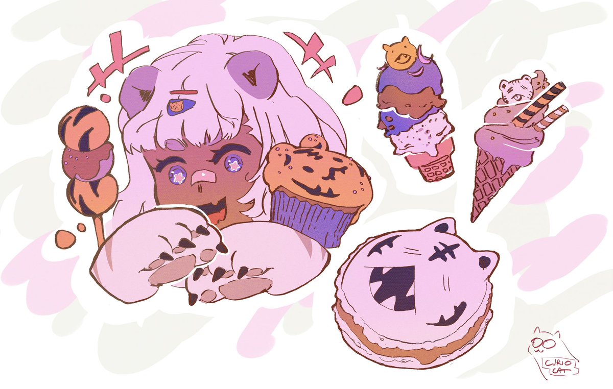 ccuriocatt's tweet photo. @alluux I’d love to be a part of this <33 here’s some little samples of other stuff I’ve done for stickers or covers (or old mascot submissions!) https://t.co/toYLeIOhdU