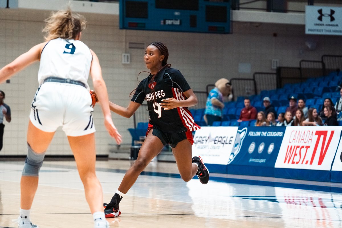 Jennifer Kallon scored a career-high 19 points, but third-quarter struggles upended the <a href="/Wesmen_WBB/">Wesmen Women’s Basketball</a> team in a road loss at MRU.

wesmen.ca/news/2023/11/2…

📷 Ethan Bomhof/MRU

#WePlayForWinnipeg