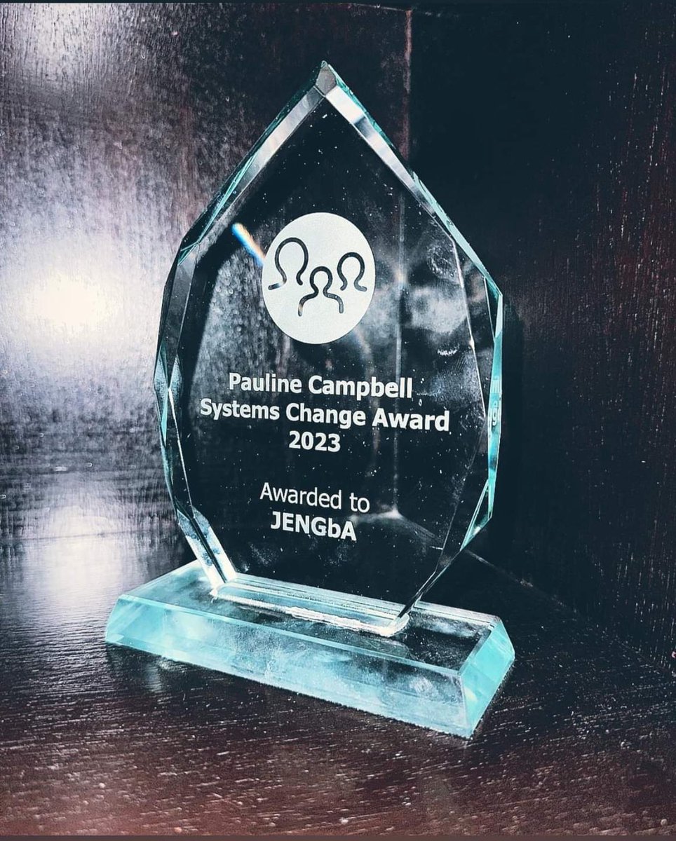 Jliffe's tweet photo. @Elle_Drews @JENGbA @LongfordTrust @RoryStewartUK @jonsnowC4 @MichaelPalin10 @sounddelivery @jrct_uk @libertyhq And then @JENGbA only did it again yesterday by receiving the #PaulineCampbell #systemschange Award in Birmingham last night. A big thank you to @fund_memorial #NMFF for honouring us with with beautiful award. Last night we stood amongst giants. @sounddelivery https://t.co/5BBHza54OQ