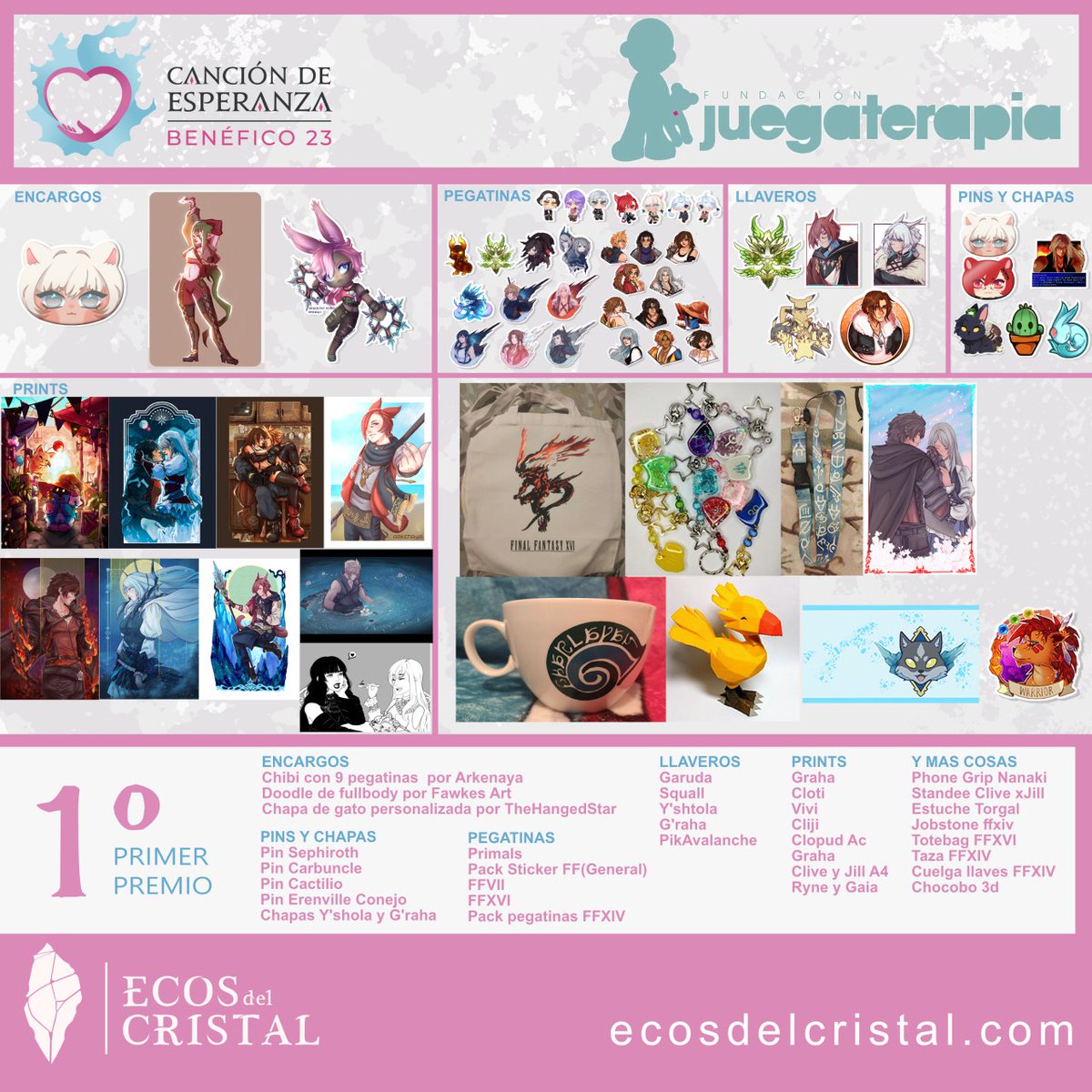 SoraNami8's tweet photo. Iniciamos el ⚠️SORTEO⚠️ benéfico en la página de @EcosDelCristal!!!! 
Tendréis toda la semana para participar! Os dejo los premios que podéis conseguir y en el siguiente tweet os dejo enlaces y más info ❤️❤️ https://t.co/dOyee4zaeV