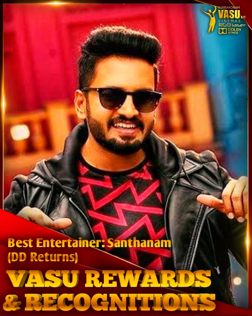vasutheatre's tweet image. Best Entertainer :- @iamsanthanam for #DDReturns

#VasuRewardsAndRecognitions