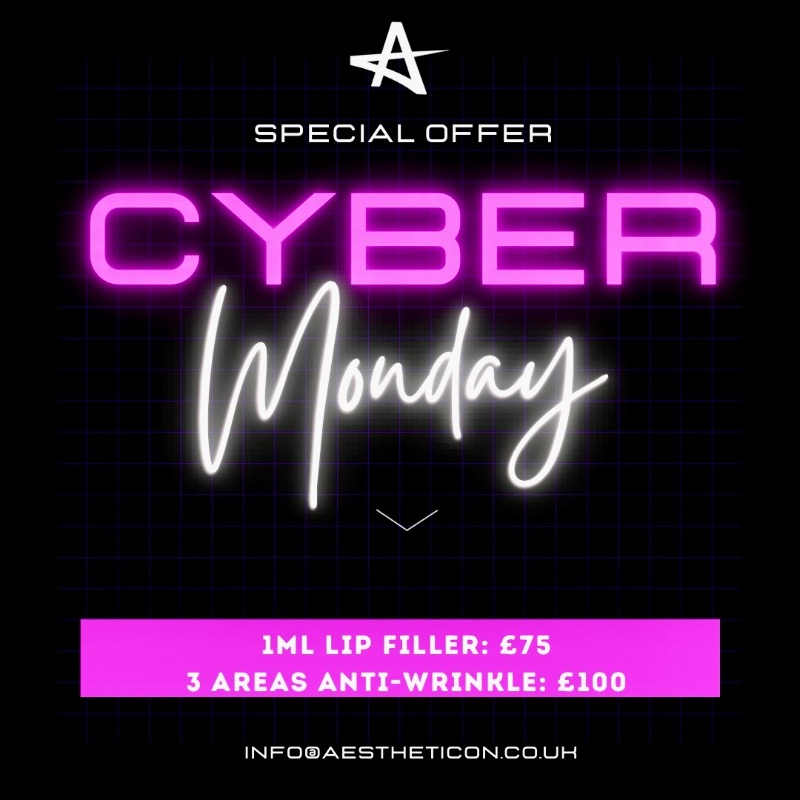 Take advantage of our amazing Cyber Monday offers. Lip Fillers, Anti Wrinkle and more. Leave @AestheticonUK a message to book.