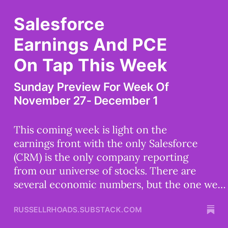 $CRM earnings and $SPX / $NDX historical option pricing and reactions to #PCE russellrhoads.substack.com/p/salesforce-e…