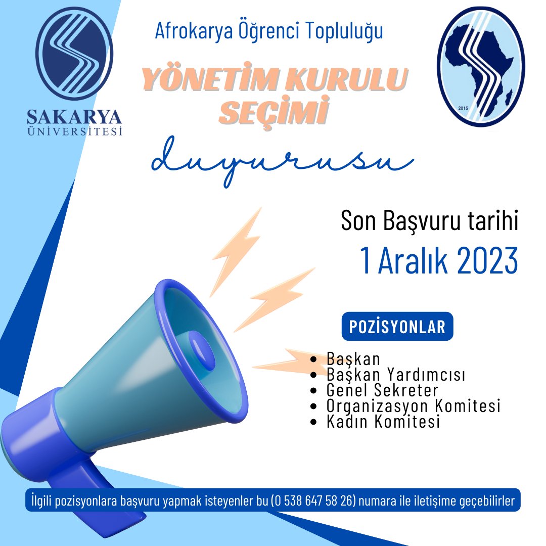 afrokarya's tweet photo. Sınavlardan dolayı öğrencilerimiz yeni bir yönetim kurulu seçimine başvuru yapamadığı için bu durumu göz önünde bulundurarak yeniden başvuruları açmaya karar verdiğimizi bildirmekten mutluluk duyarız. Tüm bilgiler başvuru formunda bulunmaktadır. Herkesin katılımını bekliyoruz. https://t.co/hoilc9aHfz