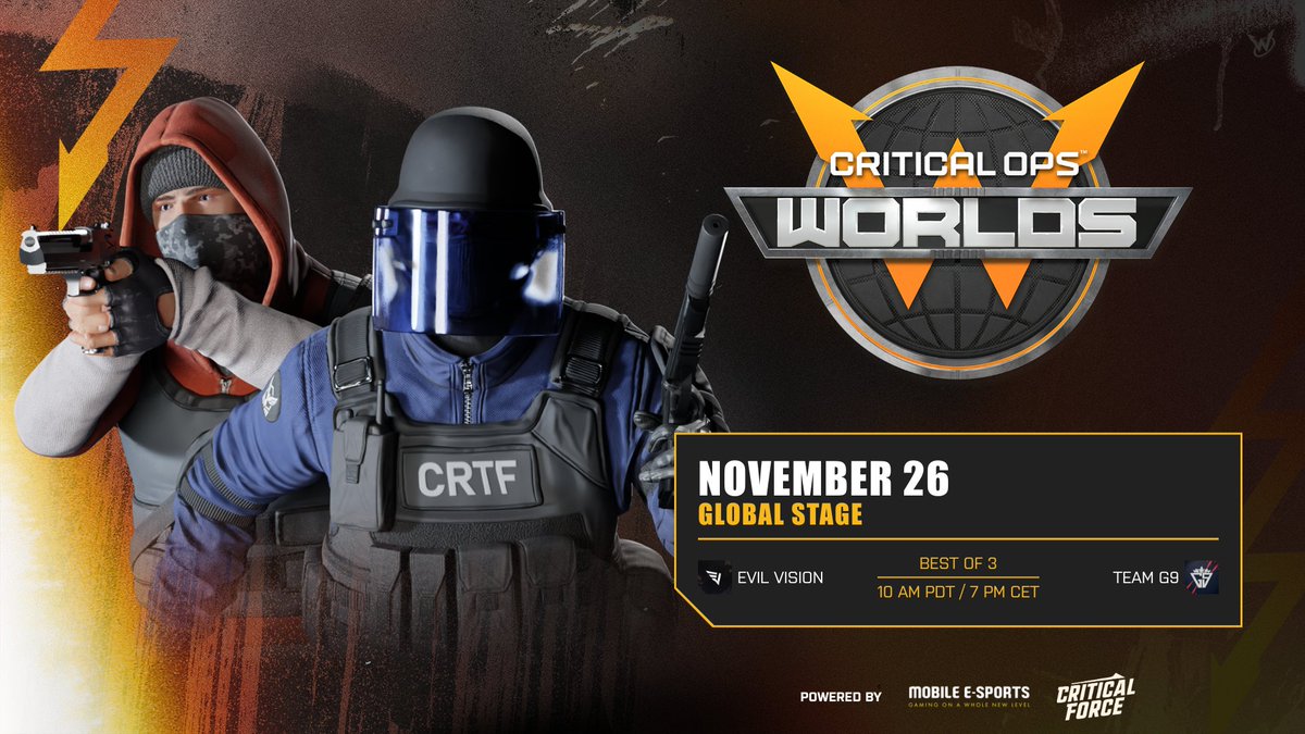 cops_esports's tweet photo. Attention, gamers! 🚀 Critical Ops WORLDS is NOW LIVE! Come watch and check in for viewer rewards, join chat giveaways, and cheer for your favorite team!
https://t.co/Kv4tqG21vW
#COPSESPORTS #COPSWORLDS #CriticalOps #mobileesports #esports #gaming #mobilegaming https://t.co/1RENsNIlgl