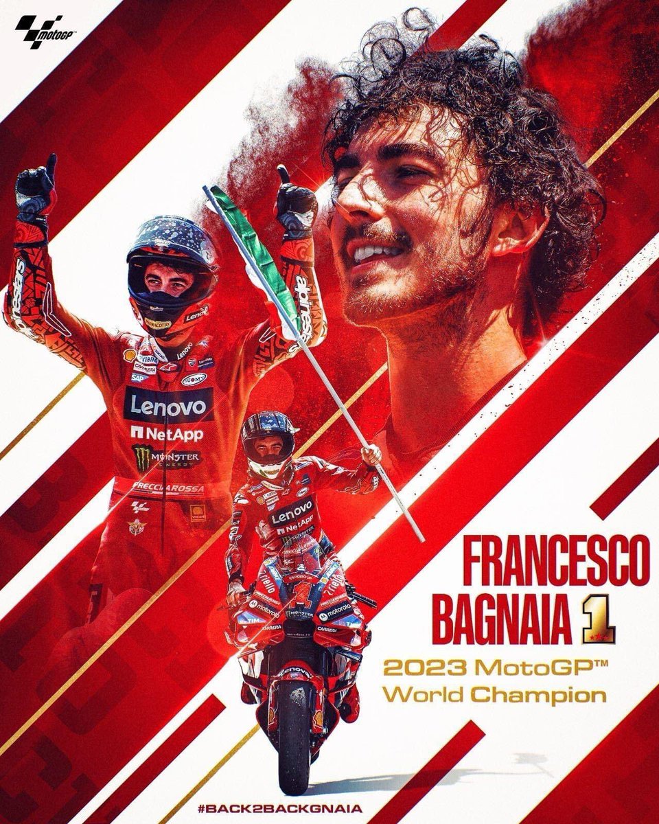 ColomaIT's tweet photo. Francesco Bagnaia È IL CAMPIONE DEL MONDO #MotoGP 2023💪

#ValenciaGP 🏁
🟢 ON SALE 
MOTOGP VIP VILLAGE ™️ 2024

BOOK NOW
hospitality@coloma.it

https://t.co/o23PaicN6W 
#MotoGPVipVillage #misano #Motorsport #PECCOvsMARTIN #PeccoBagnaia #pecco63 https://t.co/kx9e6qKozv