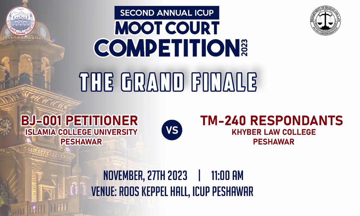 harmainahmad5's tweet photo. We,the students of Islamia college university peshawar welcome you all to join us the Grand finale,which would be held tomorrow at 11:00
Venue:Roos Keppel Hall,ICUP Peshawar. https://t.co/OkjDUMxZ4T