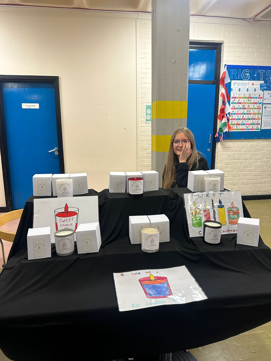 mhs_asn's tweet photo. Mrs Chapman’s enterprise group The Sweet Candle Company did so well at their first Christmas Fair, if you missed out this time pick up one of their gorgeous scented candles at the Overgate next Saturday 👏🏼 🎄 🎅🏼 #YoungEnterprise #Lifeskills https://t.co/Kh8kSXNt7N