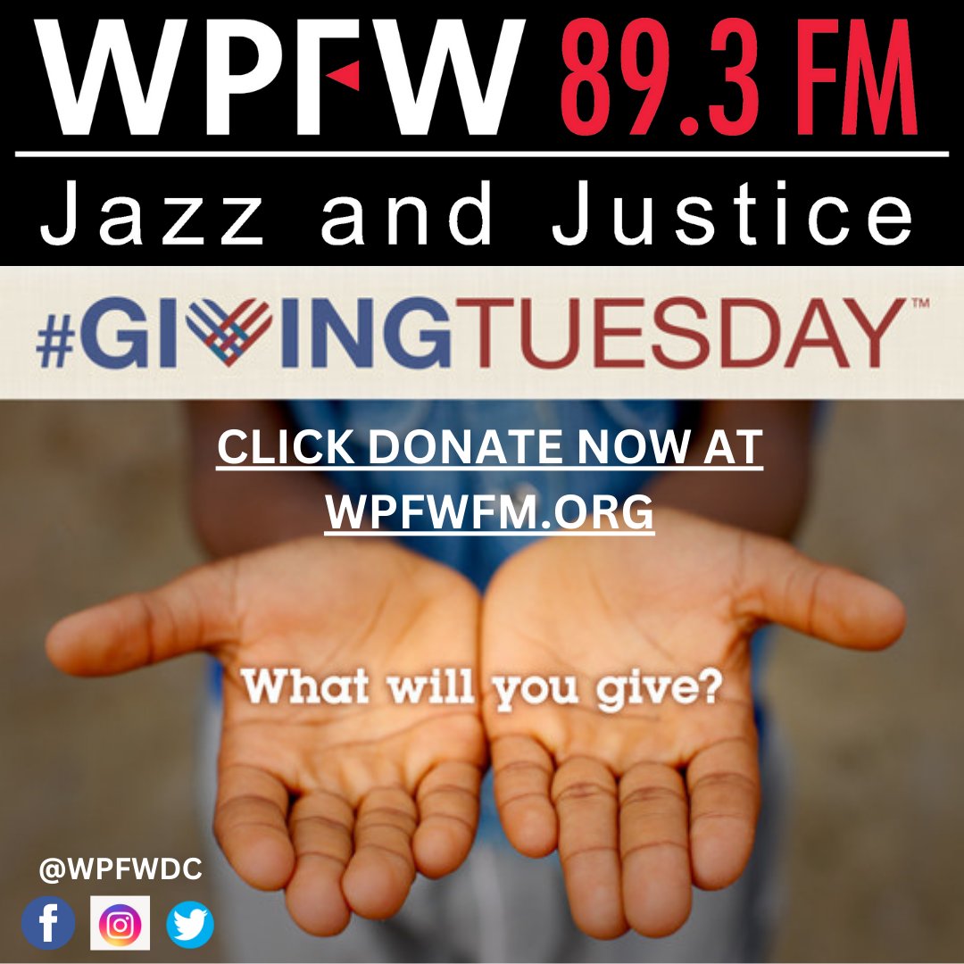 Support for WPFW comes mostly from listeners like you. We cannot bring you 'jazz & justice' radio without it. Please keep us in mind this #GivingTuesday - Nov 28. Go to pledge.wpfwfm.org/index.php to donate. No amount is too small. #dmv #publicradio #jazz #socialjustice