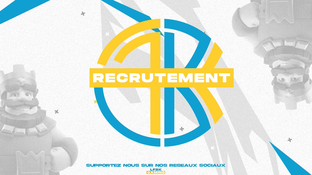 LFBK Gaming ouvre ses recrutements sur Clash Royale 🔵🟡
Si vous êtes motivés et investis, rejoignez notre serveur Discord pour candidater 📝