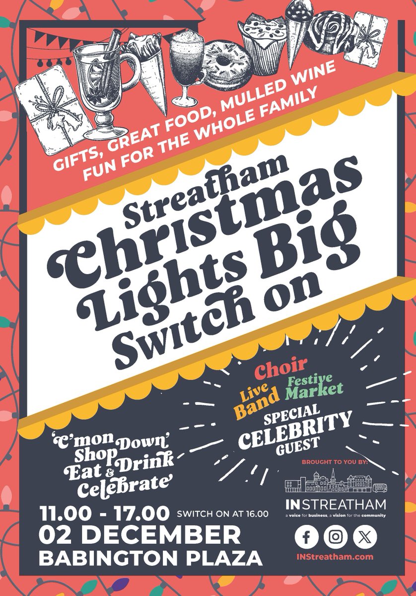 InStreatham Festive Market & Lights Switch-on - InStreatham - December 2nd  buff.ly/46vxUSn @instreatham #steatham #festivemarket #christmas