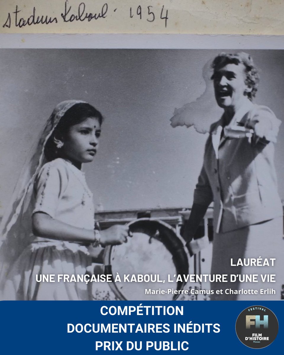 ✨ LAURÉAT COMPÉTITION DOCUMENTAIRES INÉDITS ✨

🏆 Prix du public : UNE FRANÇAISE À KABOUL, L'AVENTURE D'UNE VIE de Marie-Pierre Camus et Charlotte Erlih (Kepler 22 Productions, À Perte de Vue).
