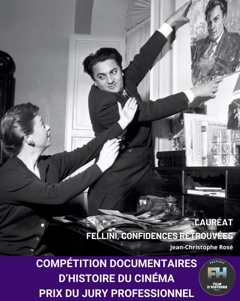 ✨ LAURÉAT COMPÉTITION DOCUMENTAIRES D'HISTOIRE DU CINÉMA ✨

🏆 Prix du jury professionnel : 𝐅𝐄𝐋𝐋𝐈𝐍𝐈, 𝐂𝐎𝐍𝐅𝐈𝐃𝐄𝐍𝐂𝐄 𝐑𝐄𝐓𝐑𝐎𝐔𝐕𝐄́𝐄𝐒 de Jean-Christophe Rosé (@nilaya_productions, @francetelevisions) !