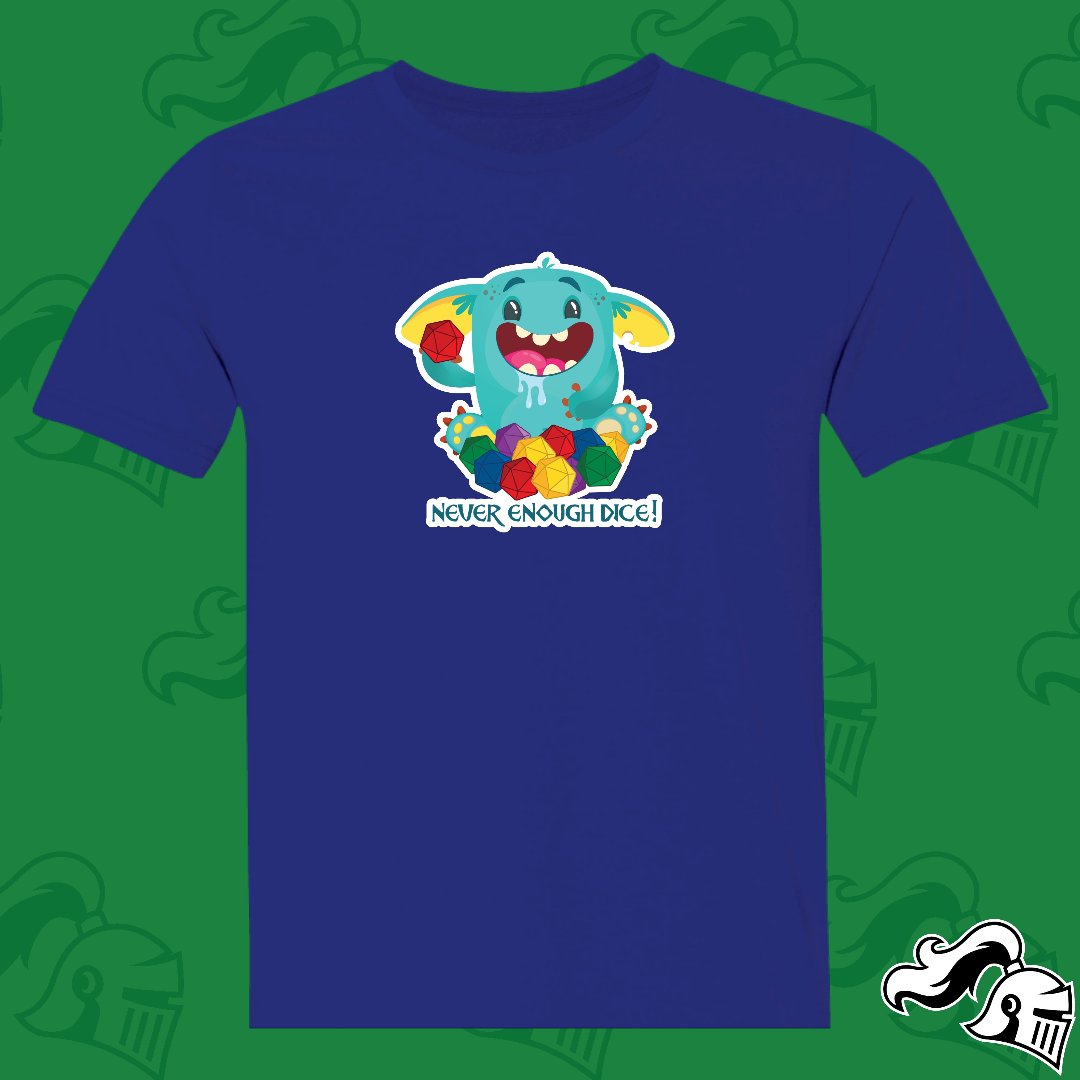 GameKnightShop's tweet photo. New Design!!
Never Enough Dice!!
Follow us for more new designs.
Available now on our site.
Link in bio.

#gameknightapparel #goblin #dice #dungeonsanddragons #dragon #colorful #new #tee #tshirt #fashion #art #artistsoninstagram #rainbow https://t.co/DOK4EgkEl8