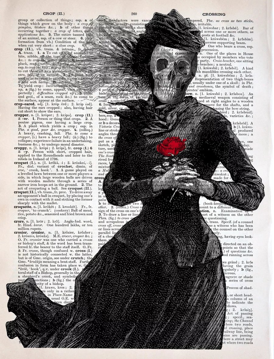 JakubDK's tweet photo. Red Rose of Death - Collage Art Print on Large Real English Dictionary Vintage Book Page by Jakub DK - JAKUB D KRZEWNIAK Digital Art https://t.co/FsMtCjIgoT #MakingArtWork #GiftIdeas #HolidayShopping #DealHunting #ShopSmart #WalletFriendly #BlackFridayBuys #CyberMondayBargains https://t.co/Y3Frr2KX9i