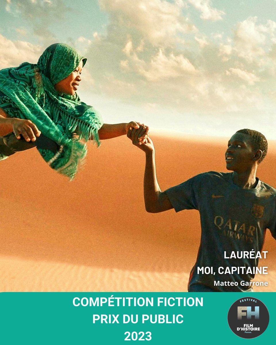 FestivalFilmHistoire (@fifh_pessac) on Twitter photo ✨ LAURÉAT COMPÉTITION FICTION ✨
🏆 Prix du public : MOI, CAPITAINE de Matteo Garrone (<a href="/PatheFilms/">Pathé Films</a>) ✨ LAURÉAT COMPÉTITION FICTION ✨
🏆 Prix du public : MOI, CAPITAINE de Matteo Garrone (<a href="/PatheFilms/">Pathé Films</a>)