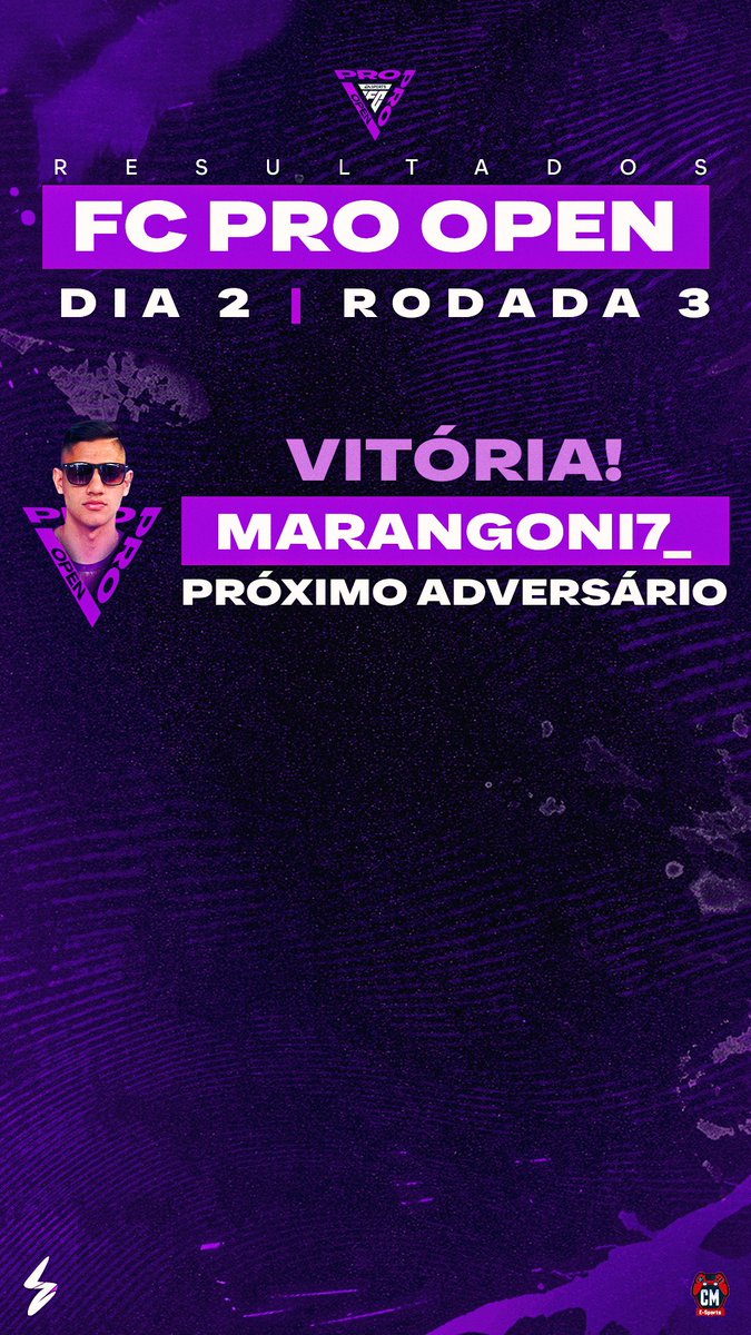 3 primeiras rodadas do segundo dia do FC PRO OPEN de novembro!

Crepa na briga nas quartas!

🟣🎮🔥