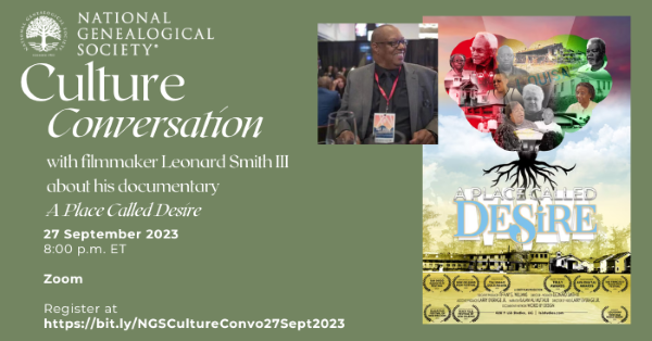 Did you miss our latest #CultureConversation on 'A Place Called Desire' with @ls3studios filmmaker Leonard Smith III? Watch it now on @YouTube #genealogy #FamilyHistory #documentary bit.ly/27Sept2023Cult…
