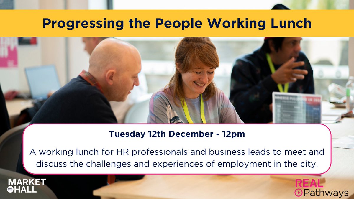 Real Ideas (@realideasorg) on Twitter photo π½οΈ Progressing the People Working Lunch π½οΈ
Come and join us <a href="/TheMarketHallUK/">TheMarketHall</a> for a working lunch for HR professionals & business leads to meet and discuss the challenges and experiences of employment in the city.
Find out more and book here: hubs.la/Q026f7zP0 π½οΈ Progressing the People Working Lunch π½οΈ
Come and join us <a href="/TheMarketHallUK/">TheMarketHall</a> for a working lunch for HR professionals & business leads to meet and discuss the challenges and experiences of employment in the city.
Find out more and book here: hubs.la/Q026f7zP0