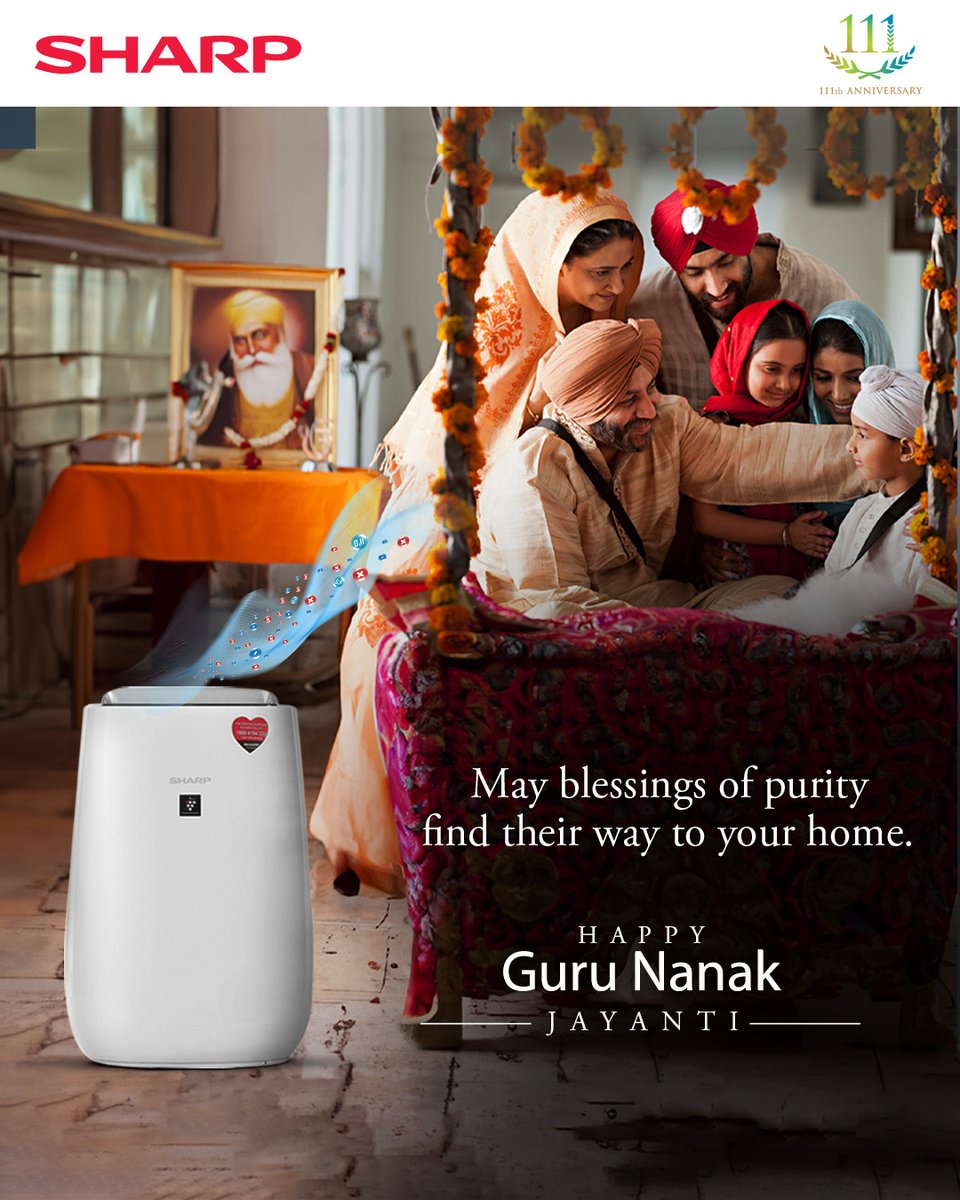 As we commemorate Guru Nanak Dev Ji's teachings, purify your living space with our range of air purifiers. 🍃✨
.
Amazon - Air Purifier - amzn.to/3s6OVV7
.
#SHARP #beoriginal #sharpsmartappliances  #homeappliances #GuruNanakDevJi #AirPurification #amazingworkplaces