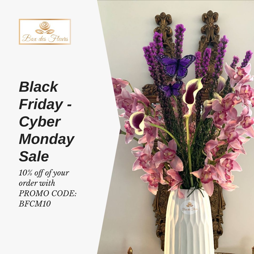 boxdesfleurs's tweet photo. Black Friday- Cyber Monday Weekend Sale! | Box des Fleurs - https://t.co/lFe0s7lZSe

Sale ends on December 1st 2023. Place your order before then and take advantage of our offer. https://t.co/RyUcsZrO3P