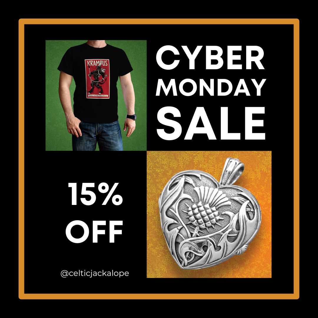 Don't miss out on the EPIC deals at CelticJackalope.com! 🌟 Unleash the magic of savings with our exclusive Cyber Monday Sale! 15% OFF storewide! 

mailchi.mp/celticjackalop…

#CelticJackalope #CyberMondayDeals #CyberMonday #CelticGifts #CelticArt #CelticJewelry #IrishJewelry