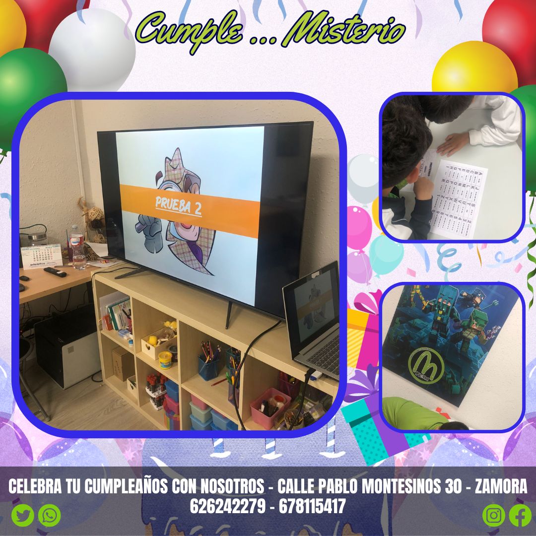 mini2ac's tweet photo. 🎂🎉 Cumple de ayer .... Misterio 🎉🎂
¿Tienes una idea? la adaptamos 😀 Gracias a los papis por la confianza y a los niñ@s por su implicación :)
¿Y tú no sabes aún donde celebrar tú cumple? - Se puede aprender jugando
#mini2ac #cumples #cumples #zamora https://t.co/pxTd2Zjt0c