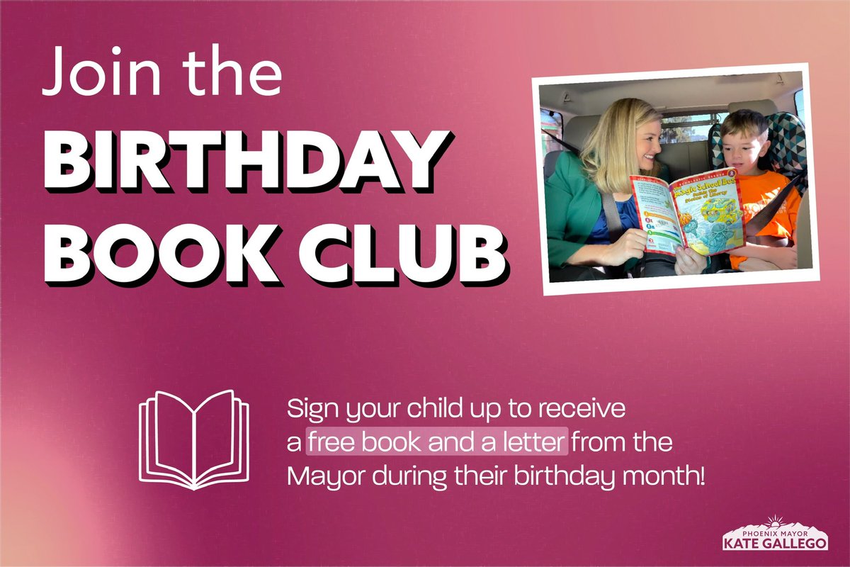 Give your child the gift of reading for their birthday! 📚   Sign them up for the Mayor's Birthday Book Club to get a free kid's book during their birthday month: bitly.ws/AYWV