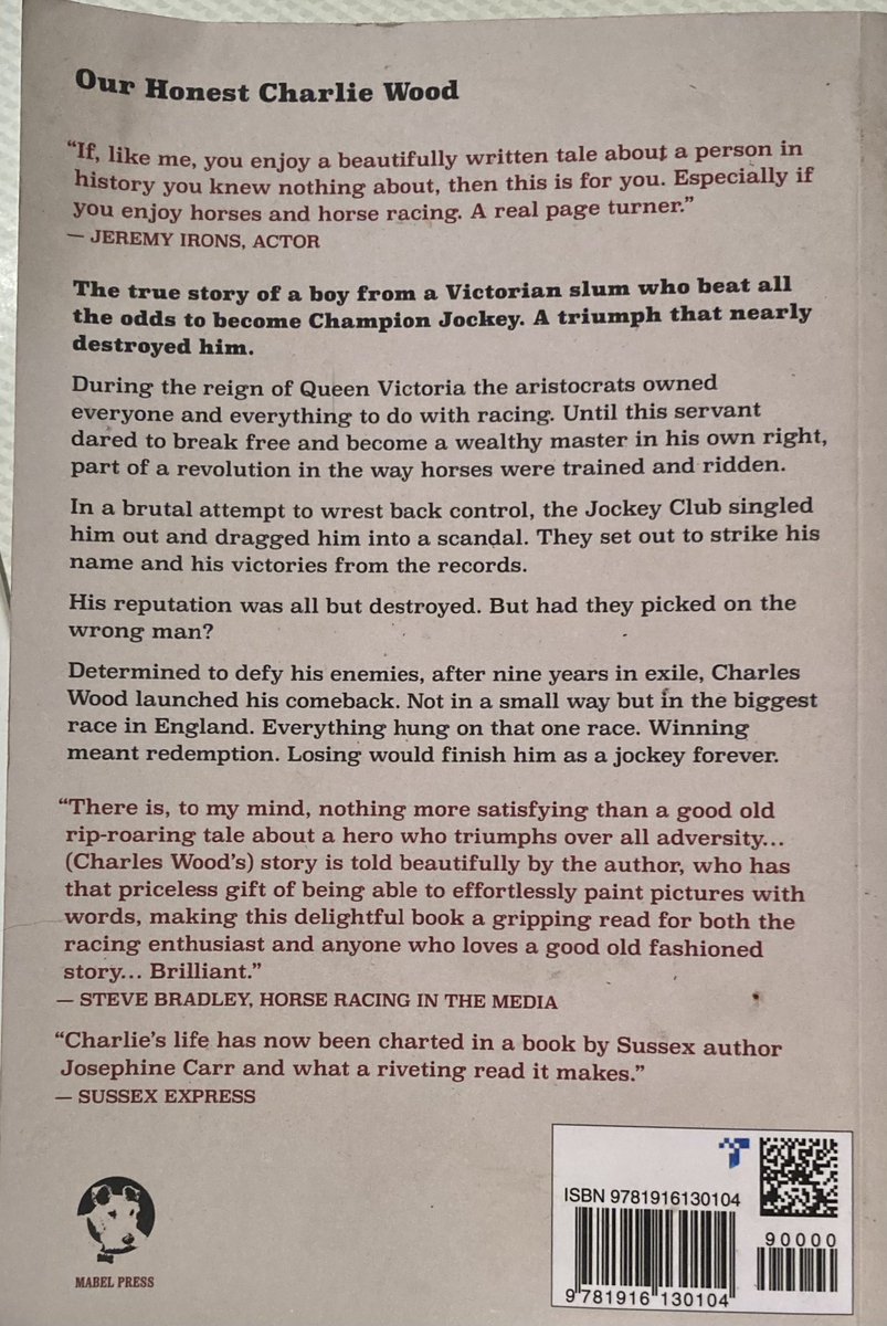 JohnWathenBerry's tweet photo. What do we know of Charles Wood? Won all the Classics? Champion Jockey 1887? Rider of St Simon? That’s only fraction of story. His biography, superbly researched &amp; written by @CarrAuthor, tells the fascinating tale brilliantly. Xmas coming - a great book to read, give or receive. https://t.co/ECKRpjNJof