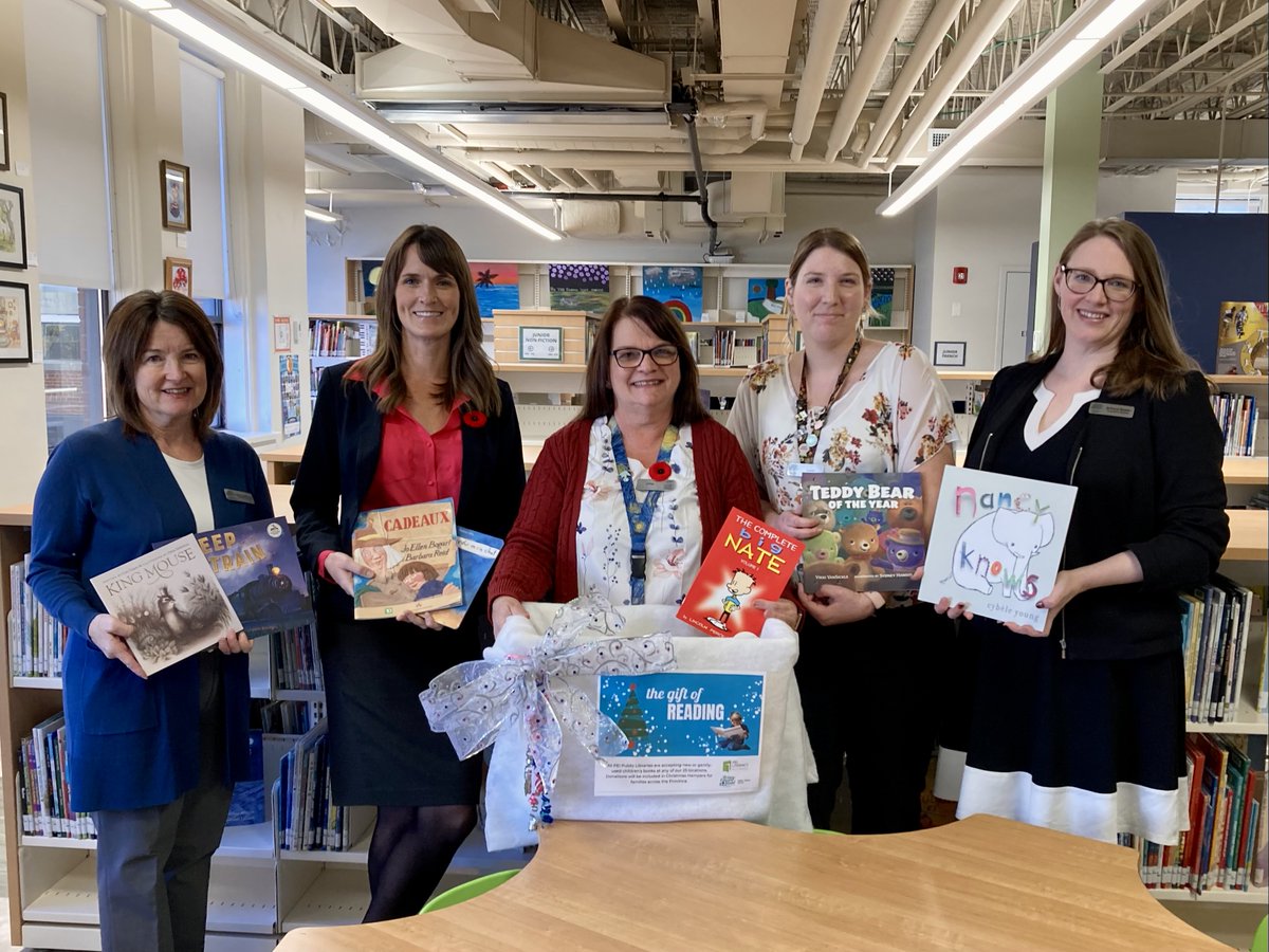 InfoPEI's tweet photo. The PEI Public Library Service is again partnering with PEI Literacy Alliance &amp; local food banks for the Gift of Reading program. From Nov 1-30 all libraries will accept donations of new &amp; gently used books for children. Local food banks will distribute donated books. @PEILibrary https://t.co/NqvNFiD44v