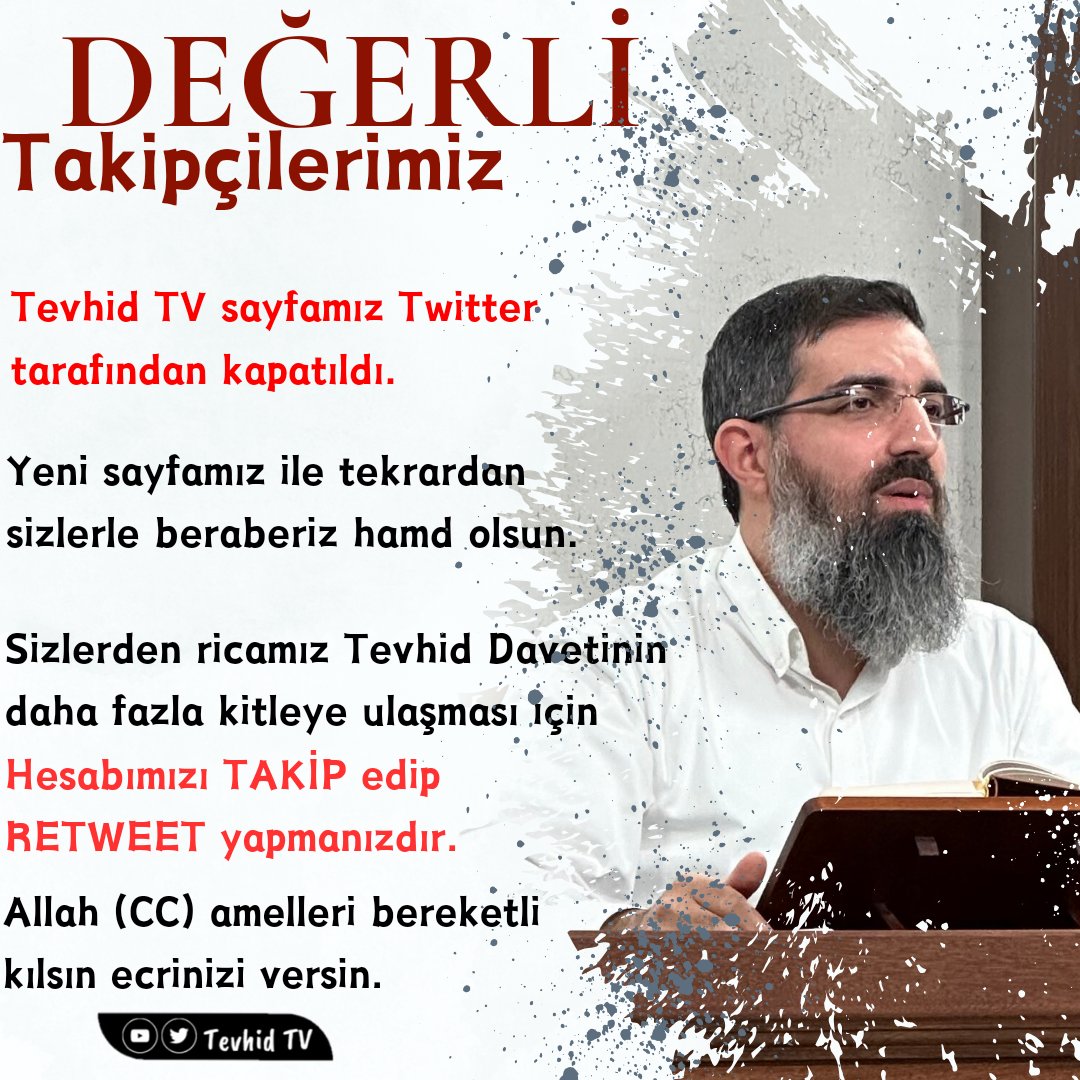 TevhidTV_'s tweet photo. 💢 Kardeşlerimize Duyuru!

#TevhidTV #HalisBayancukHoca https://t.co/3lmXqmsViF