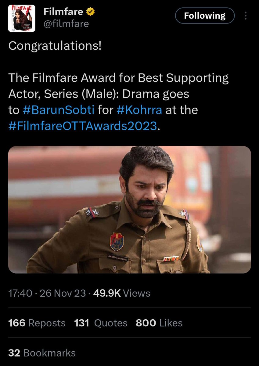 daalchaawal_'s tweet image. Barun Sobti wins his first Filmfare Award 🫶✨️🏆 ~ A thread ❤️

P.S. If you&apos;ve stanned him since 2010-2012, you&apos;ll get the feels and understand just how gratifying this is, how overwhelming it feels and what this means 🥺

#BarunSobti𓃵 
#Kohrra
#KohrraOnNetflix