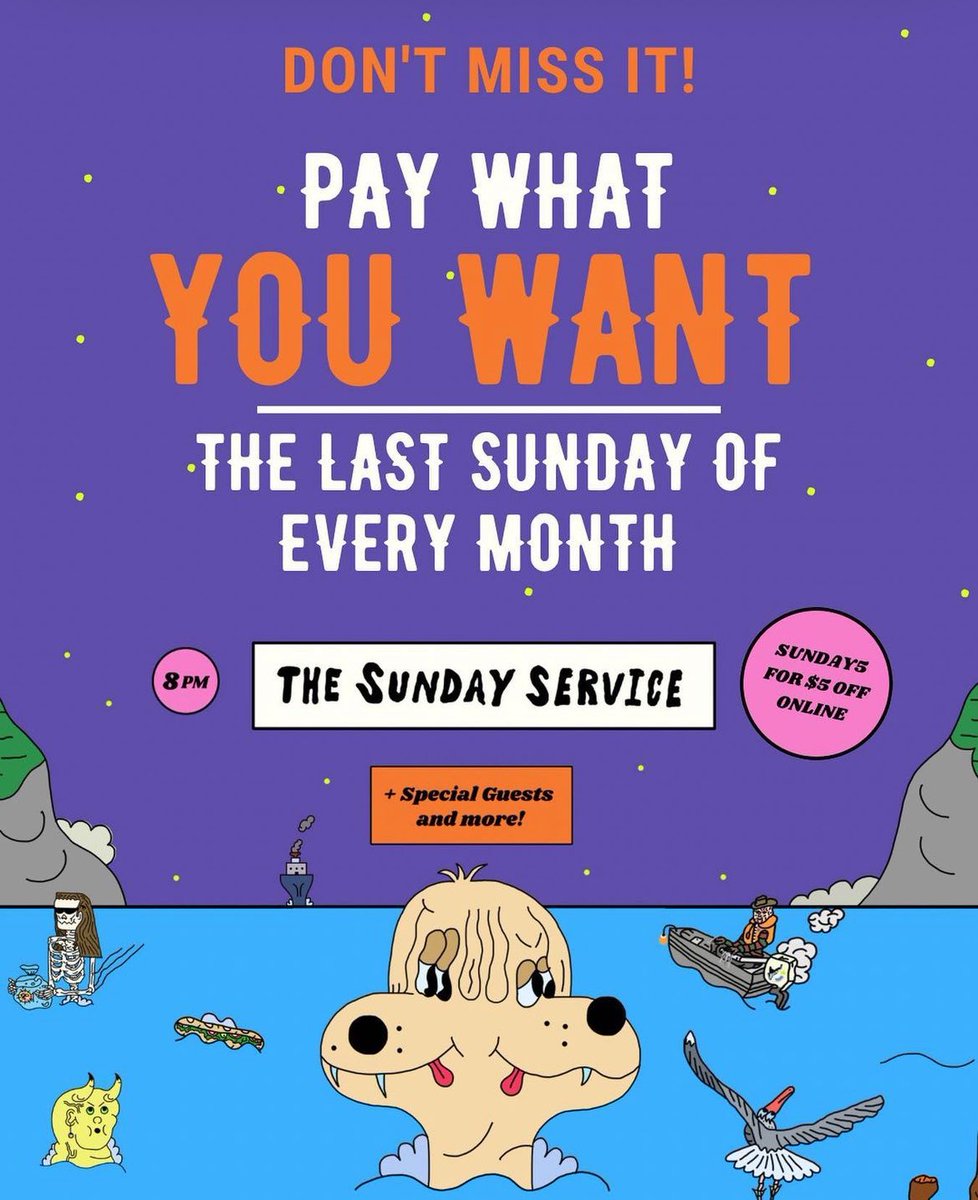 Fox Cabaret (@foxcabaret) on Twitter photo Tonight’s pay what you want night at <a href="/TheSundayServ/">The Sunday Service</a>! Discount tix online or pay what you want at the door!
Doors 7pm
Show 8pm Tonight’s pay what you want night at <a href="/TheSundayServ/">The Sunday Service</a>! Discount tix online or pay what you want at the door!
Doors 7pm
Show 8pm