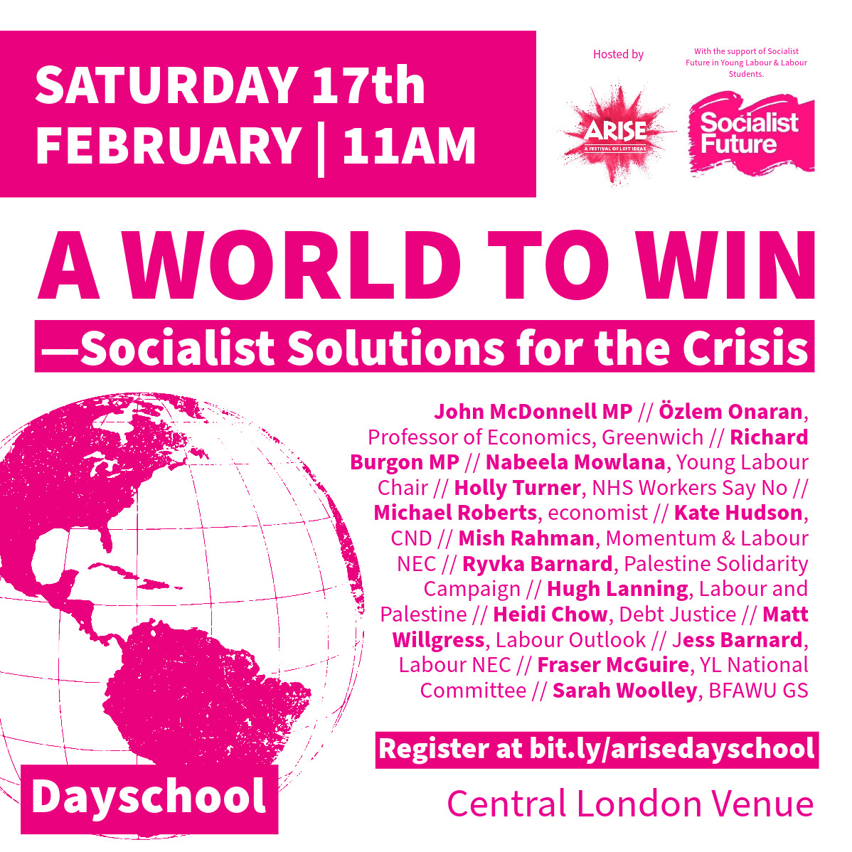 NEW DATE: In solidarity with the ASLEF strikes and with the planned action in London to support a #Ceasefire in Gaza next weekend, the @arise_festival Day School has been postponed. A World to Win - Socialist Solutions to the Crisis📣🚩 Register at bit.ly/arisedayschool