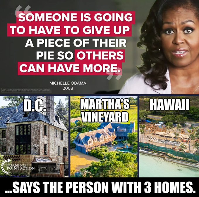 WallStreetMav's tweet photo. Rules for thee, but not for me.
-- Michelle Obama https://t.co/oAC5rZpE31