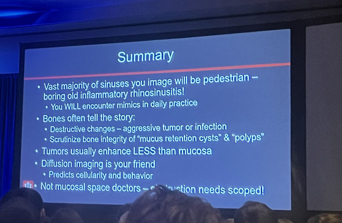 NeuroradLal's tweet image. Great talk on inflammatory sinus disease mimics by @nakoontz @RSNA #rsna2023 Clear, engaging, great cases and learning pearls 👏🏾👏🏾