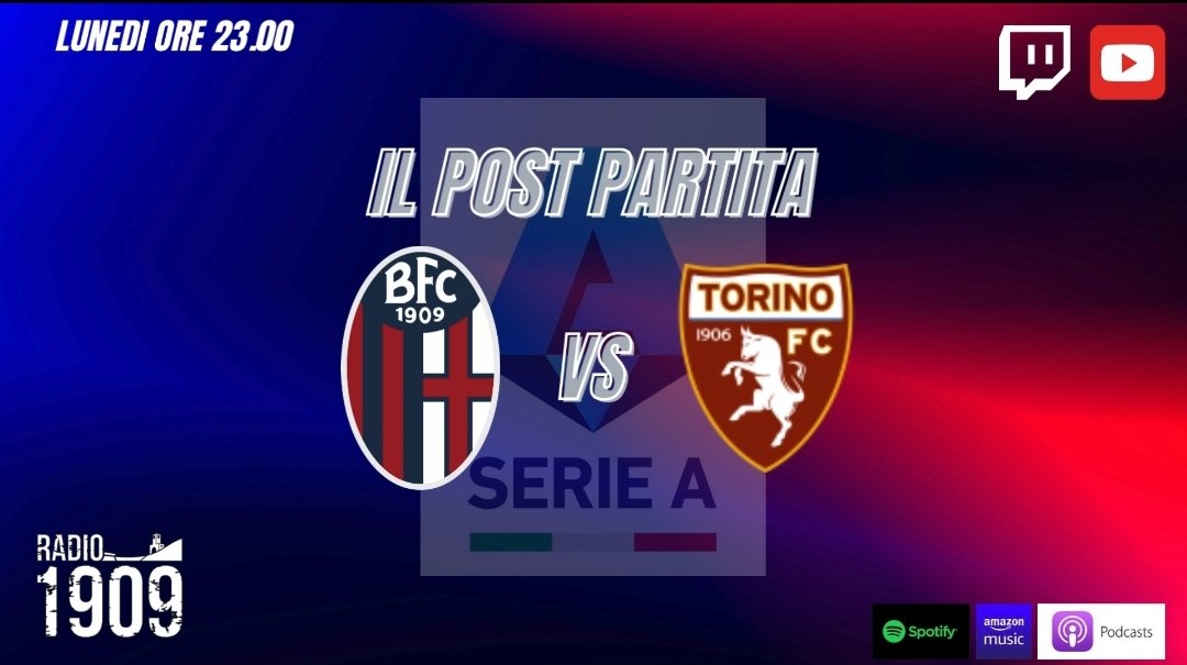 radio1909's tweet photo. Il lunedì impegnativo di Bologna Toro!!
09.00 Frank and Mark go to Football
10.30 Talking of Nothing
12.30 Teste di Calcio
18.00 Pre Partita con INTO the WILD SPORT 
23.00 Post Partita
#Radio1909 #BfcToro https://t.co/o5aWdFLGL6