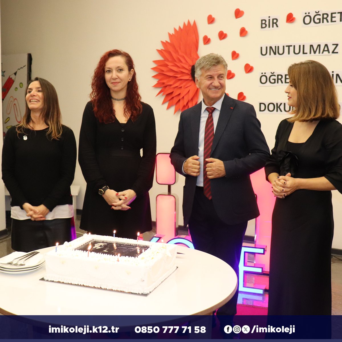 Öğretmenler Gününde İMİ Kültür Merkezi Fuayesinde düzenlediğimiz kokteylde Yönetim Kurulu Başkanımız Erol Gözen, Kurucu Temsilcimiz Tahsin Yılmaz, okul müdürlerimiz, eğitim danışmanlarımız, öğretmenlerimiz ve idari çalışanlarımız ile bir araya geldik.