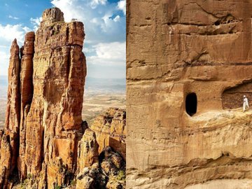 MC_Floh's tweet photo. @TheFlatEartherr The world’s most perilous #church:
"#Abuna #Yemata #Guh"
Features:
• one of 35-odd rock-hewn churches
• reached by a steep & hazardous ascent with hand & footholds in the rock
• notable for its dome & wall paintings
Date: 5th c. AD
Heigth: 2,580 m
#monolithic #Ethiopia https://t.co/mx6Lo4W67c
